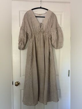 Worth Collective Hunter Gauze Gingham Midi Dress